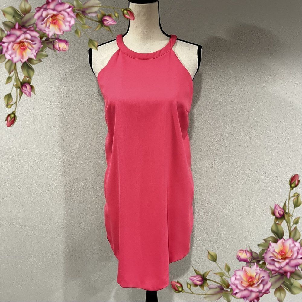 Sleeveless midi pink dress‎